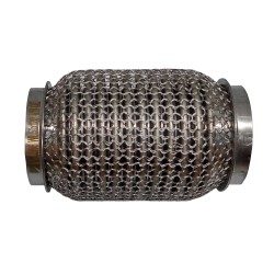 Гофра глушителя 50x120 3-х слойная усиленная Interlock кольчуга (короткий фланец / нерж.сталь)