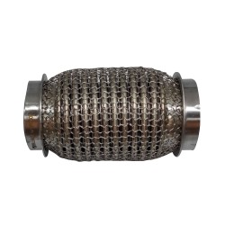 Гофра глушителя 45x120 3-х слойная усиленная Interlock кольчуга (короткий фланец / нерж.сталь)